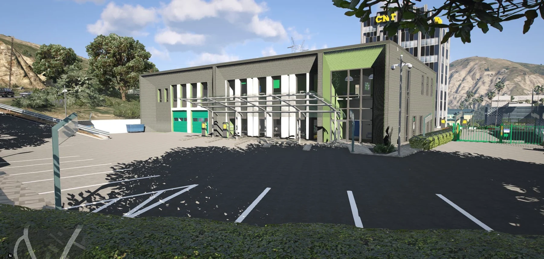 Ambulance Hub station exterior and forecourt in FiveM